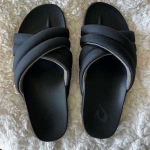 COPY - OluKai Hila Water Resistant Slide Sandal Black 7